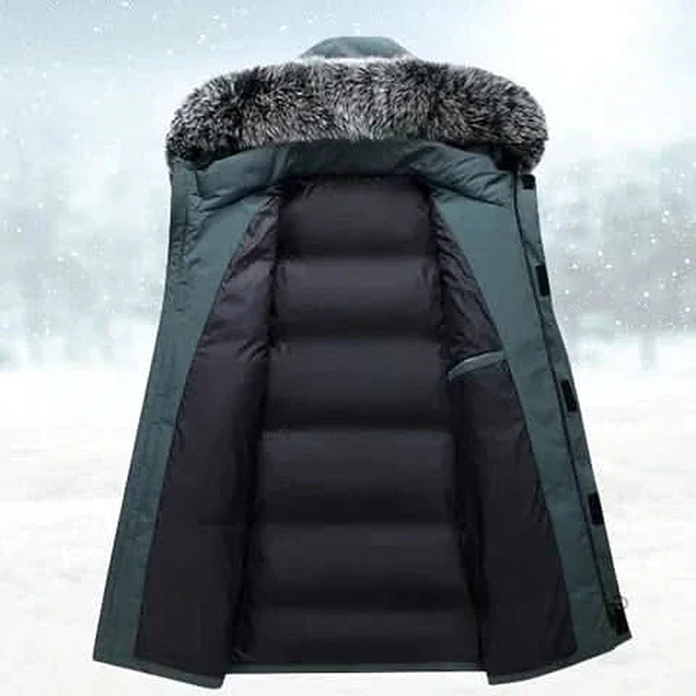 Men's Water-Repellent Long Hood-Detail Cold-Weather Parka – view 6