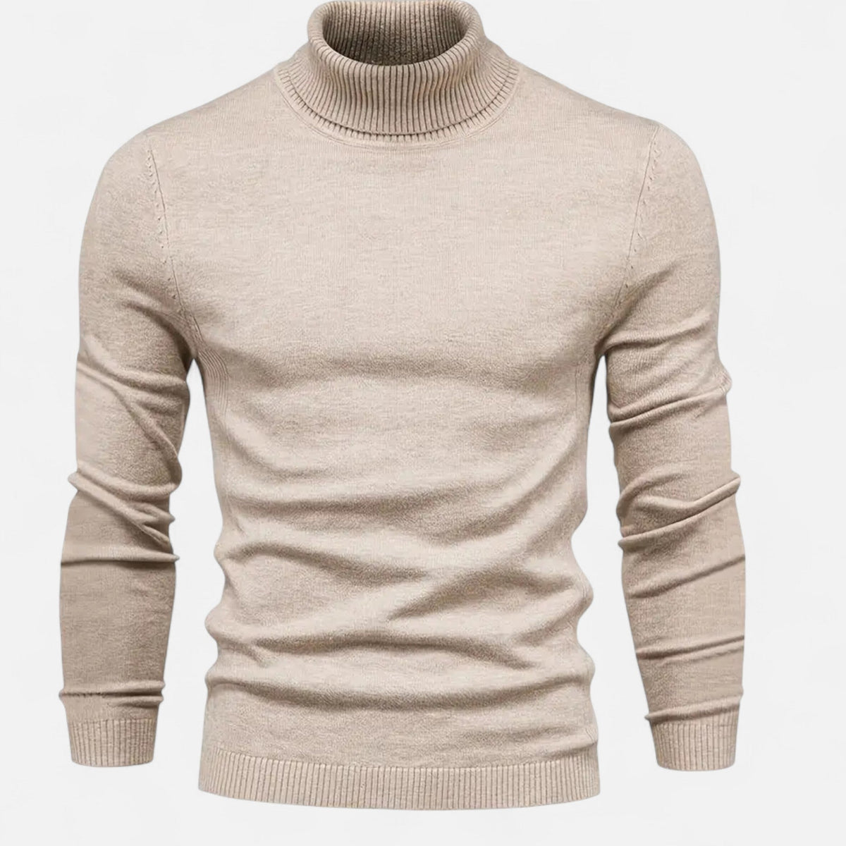 Men's Wool Blend Lapel Neck Pullover for Everyday Wear – Khaki