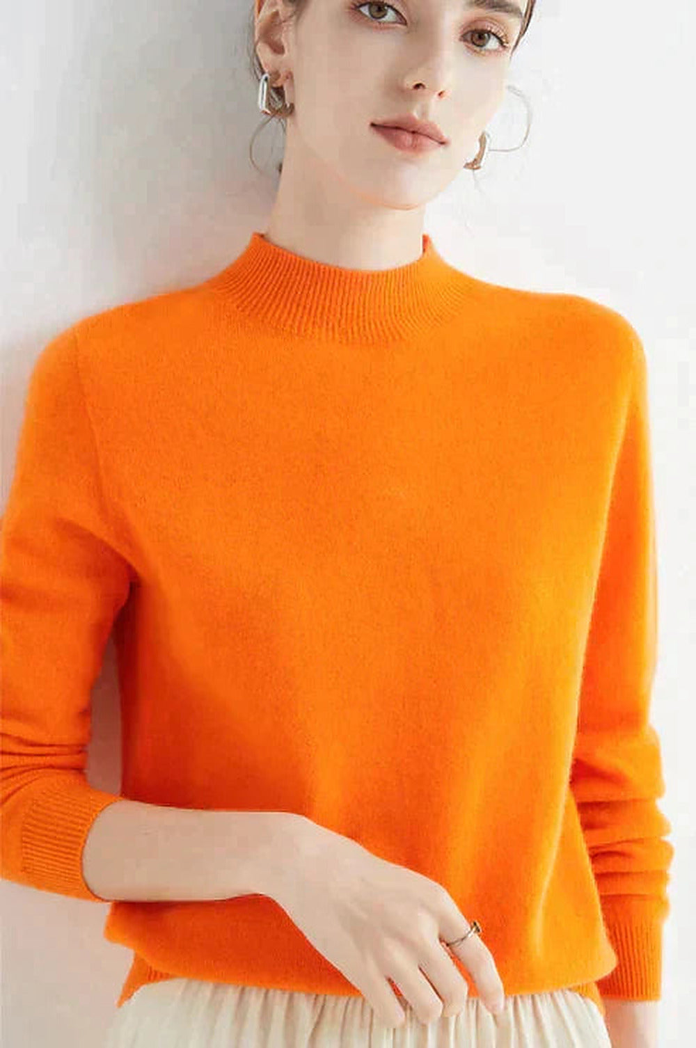 Women's Everyday Knit Pullover – Orange