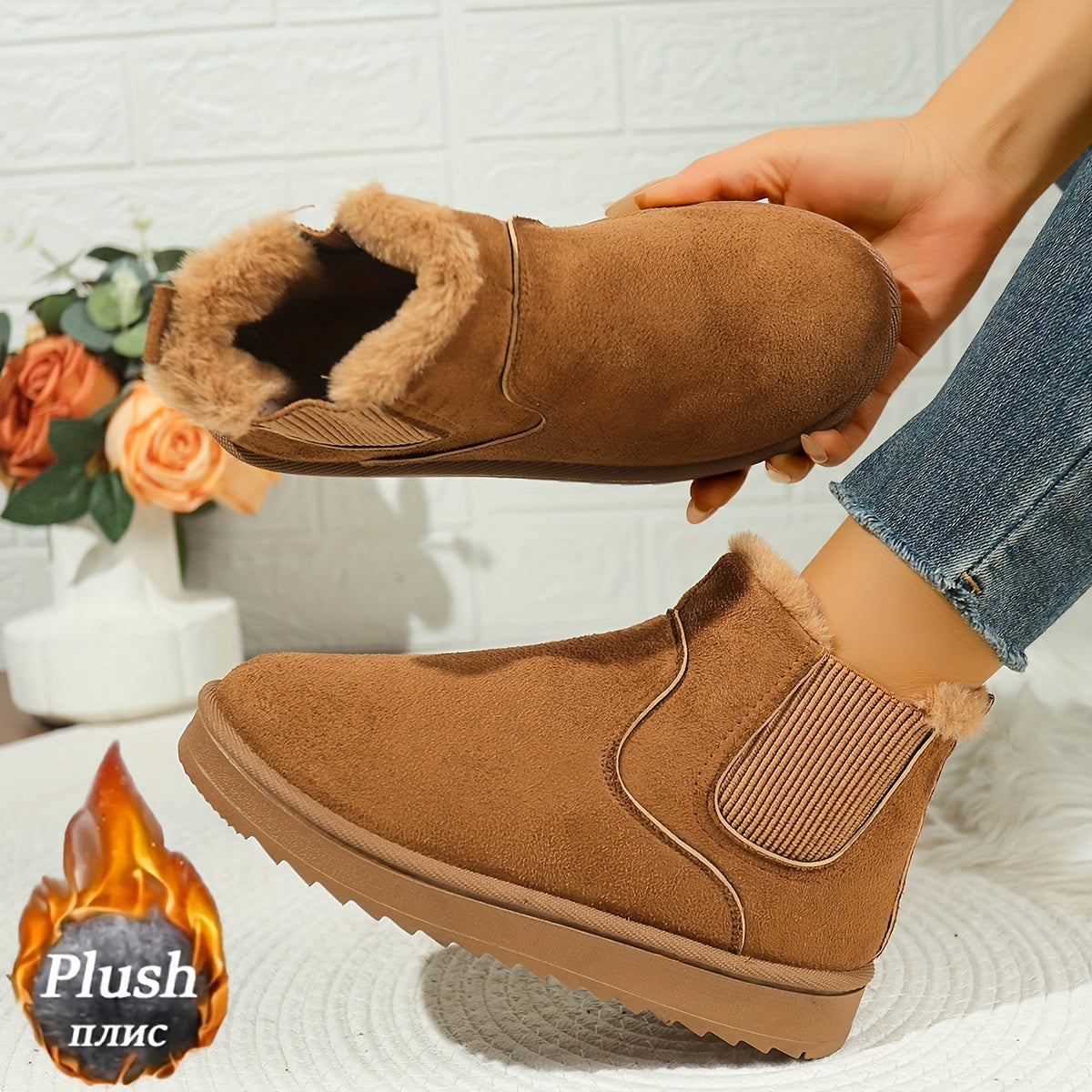 Women's Plush Platform-Sole Booties – view 6