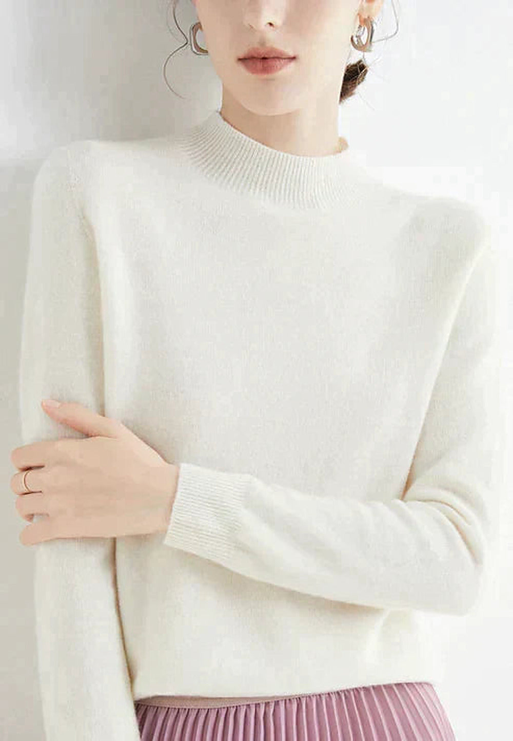 Women's Everyday Knit Pullover – White