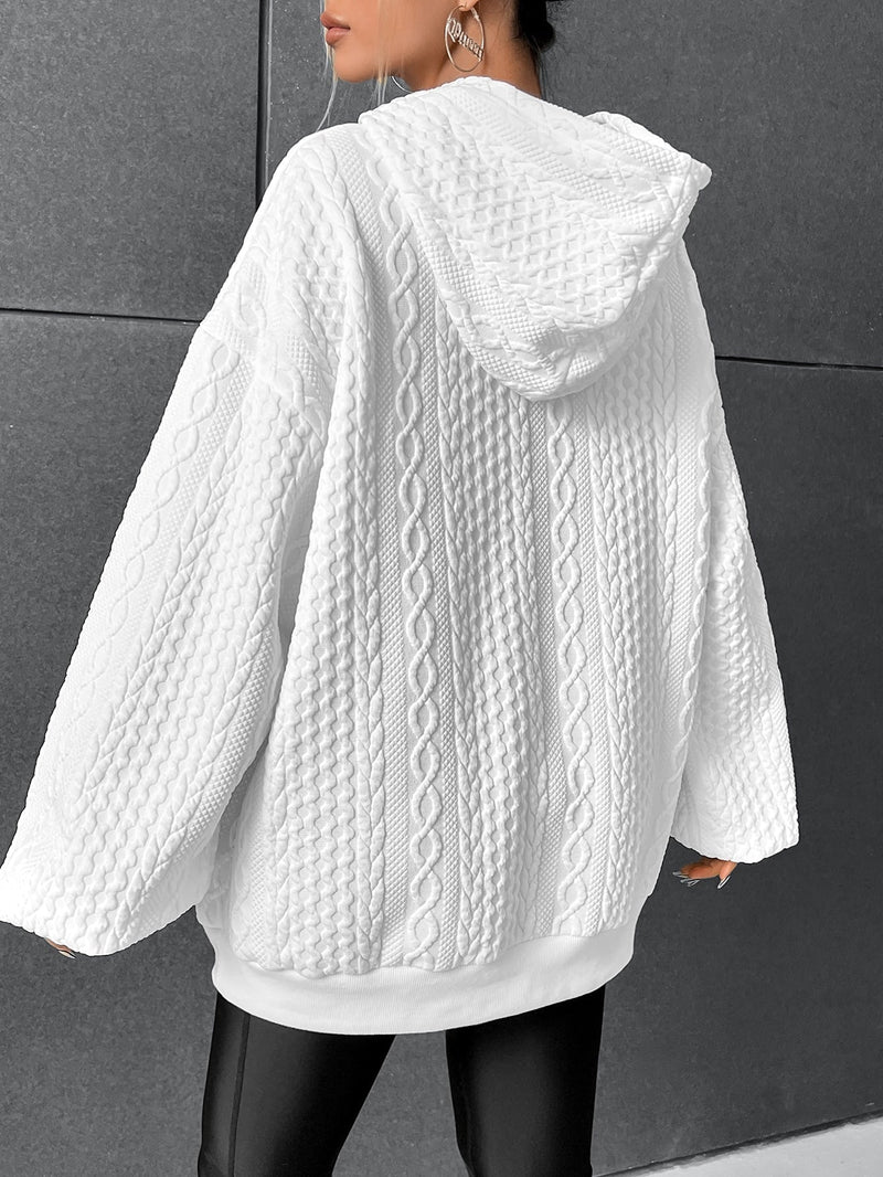 Women's Loose-Fit Tie-Waist Hoodie with Front Pocket – view 4