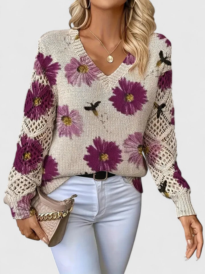 Women's Elegant Knit Cardigan for Everyday Wear – Purple