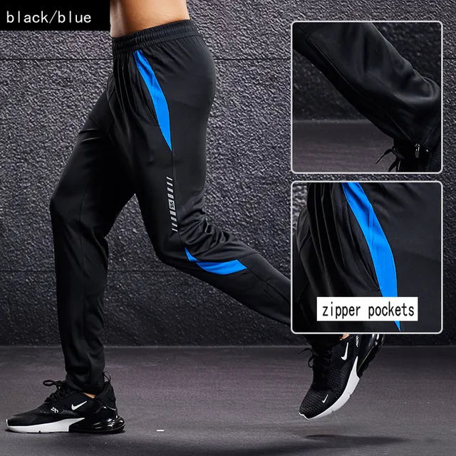 Men's Slim-Tapered Jogger Pants with Zip Pockets – Blue