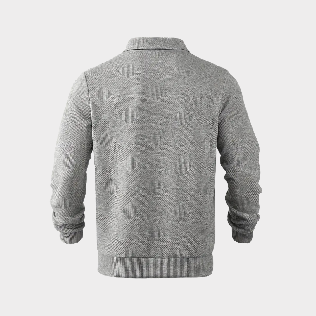 Men's Textured Half-Zip Sweatshirt for Work – view 9
