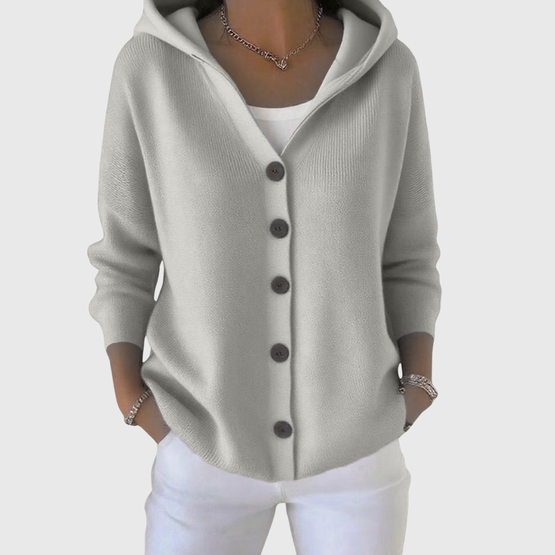 Women's Hood-Detail Button-Up Knit Cardigan – view 6
