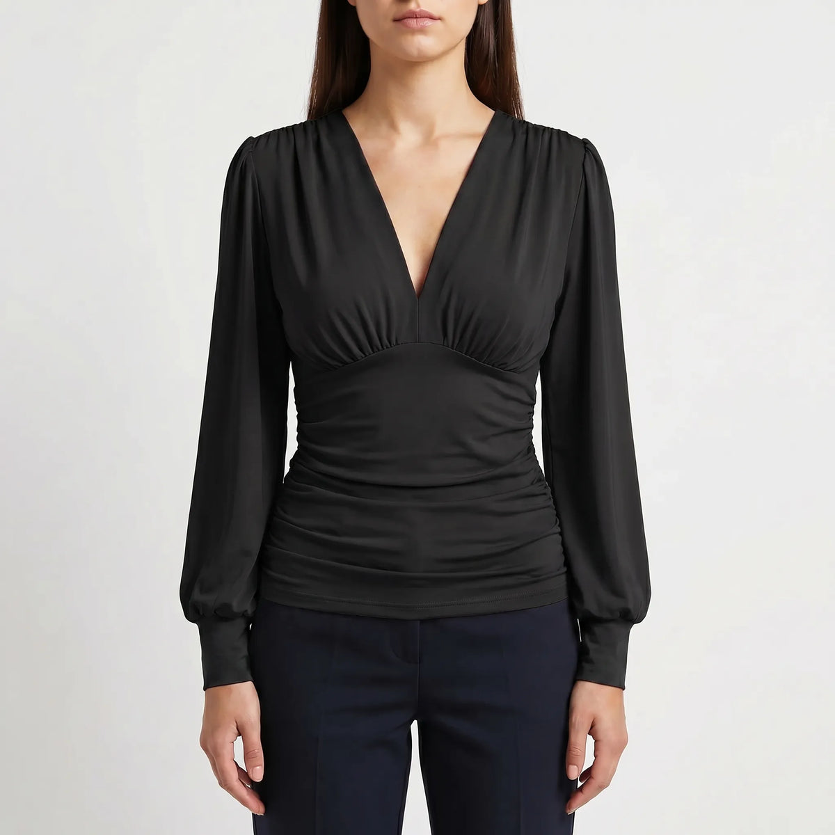 Women's Ruched Waist Wrap-Style Blouse – view 10