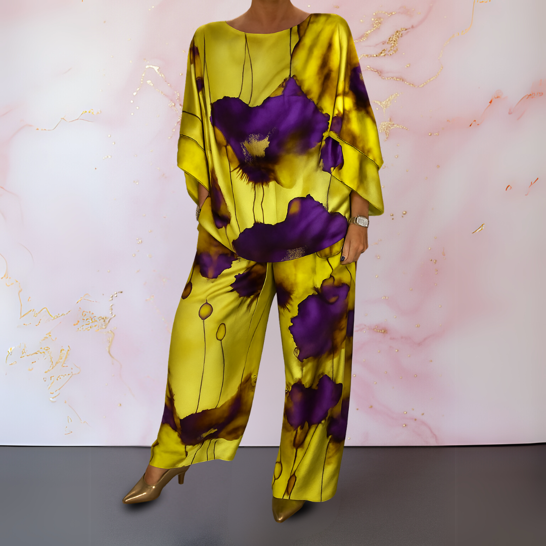 Women's Satin-Finish Two Piece Top and Pants Set – view 7