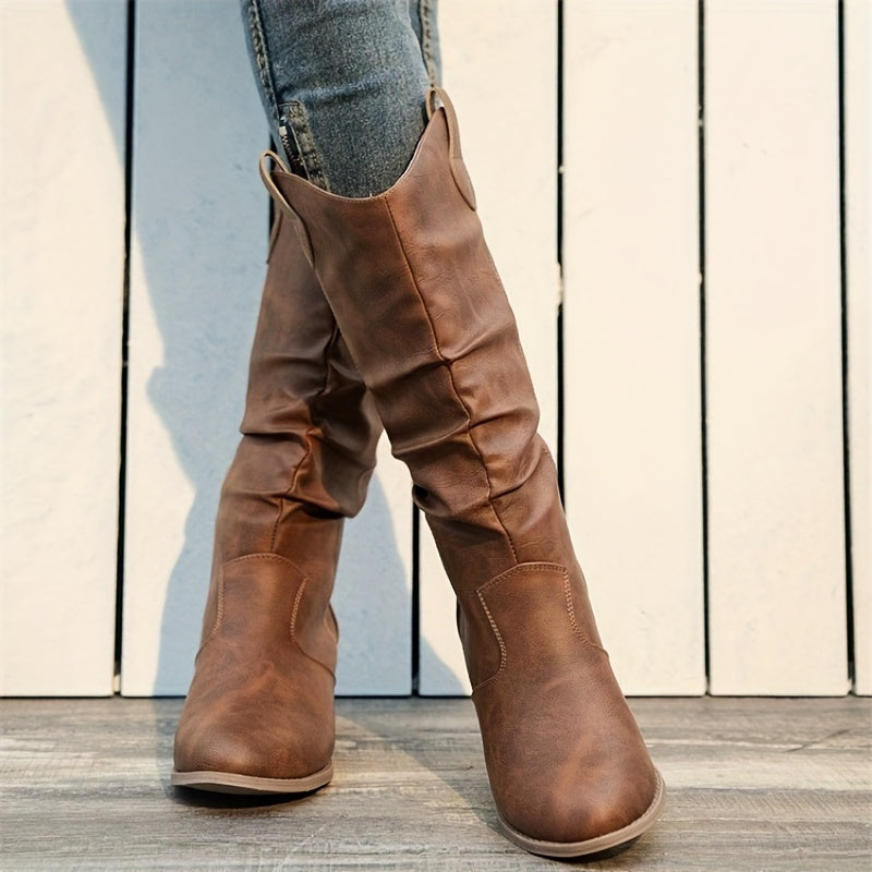 Women's Wide Calf Western Cowboy Boots for Everyday Wear – view 1