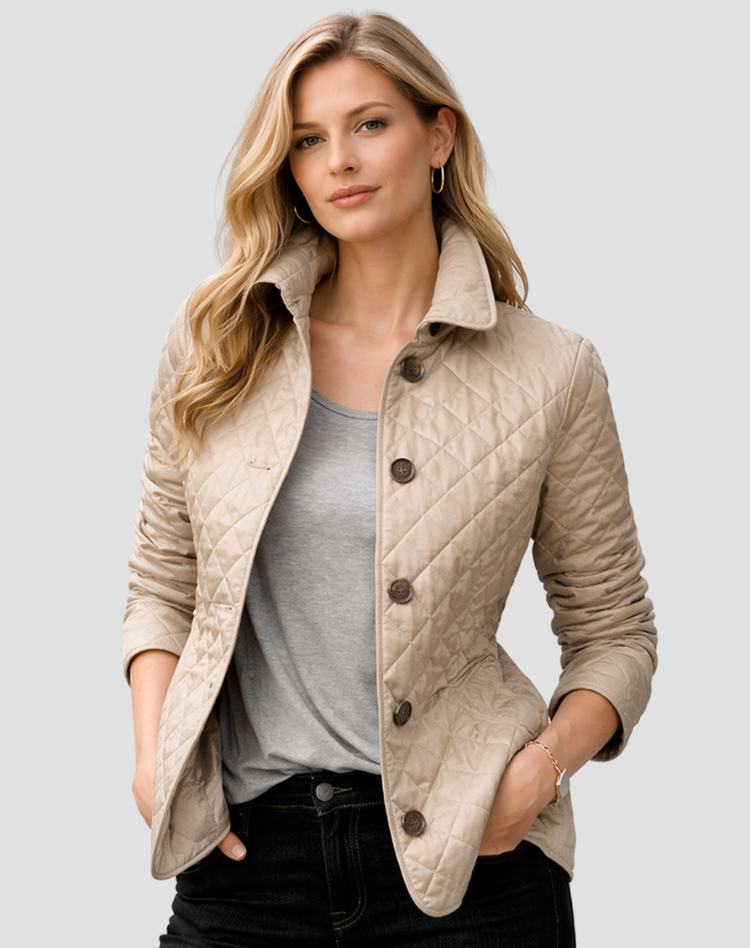 Women's Padded Button-Front Jacket – Khaki