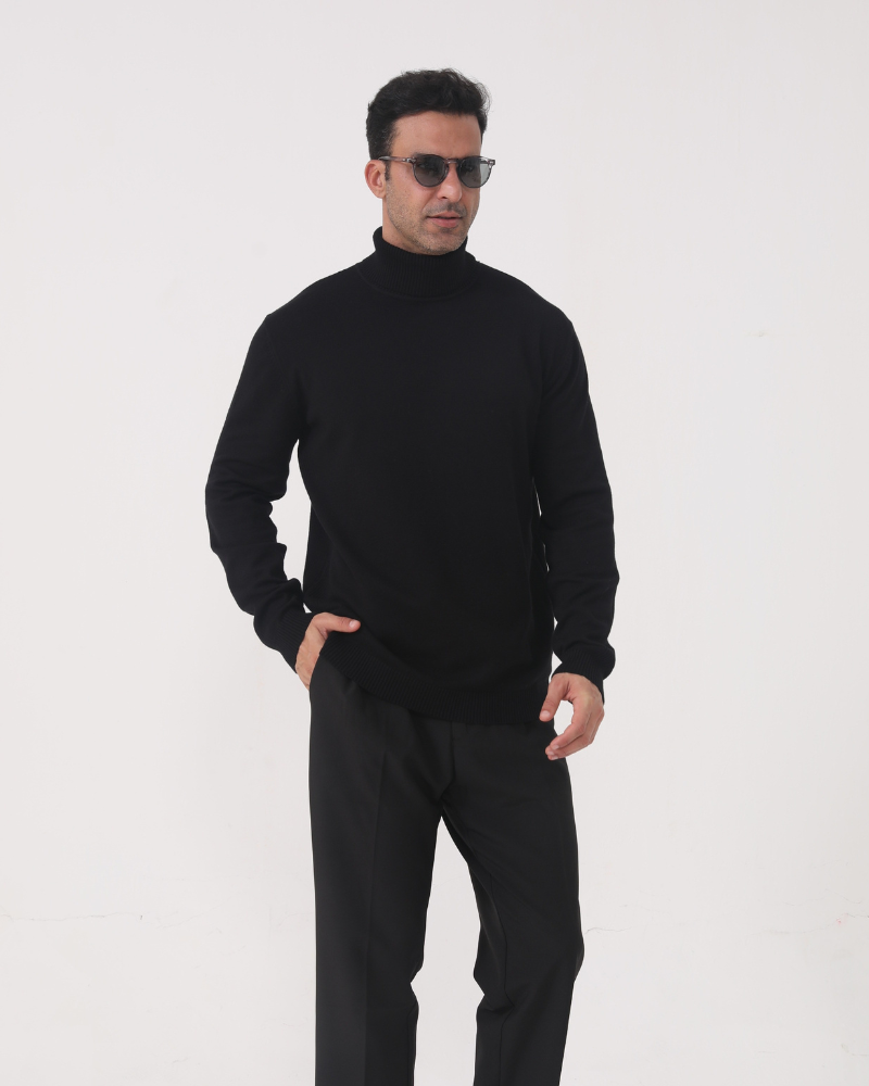 Men's Fine Knit Roll-Neck Pullover – view 1
