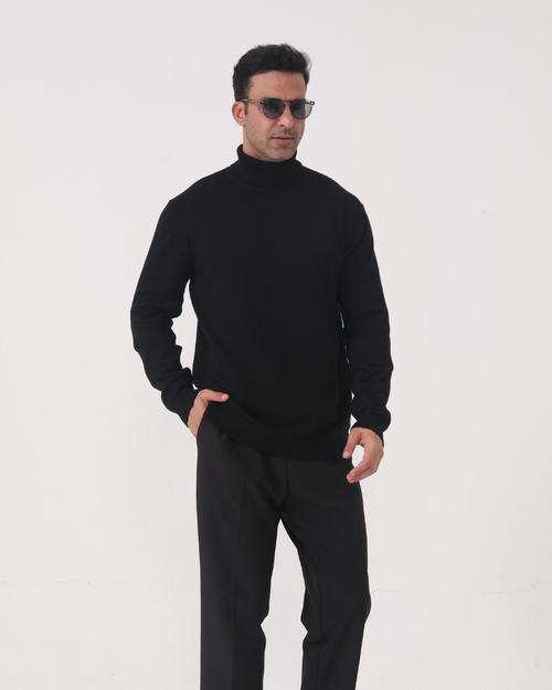 Men's Fine Knit Roll-Neck Pullover – view 1