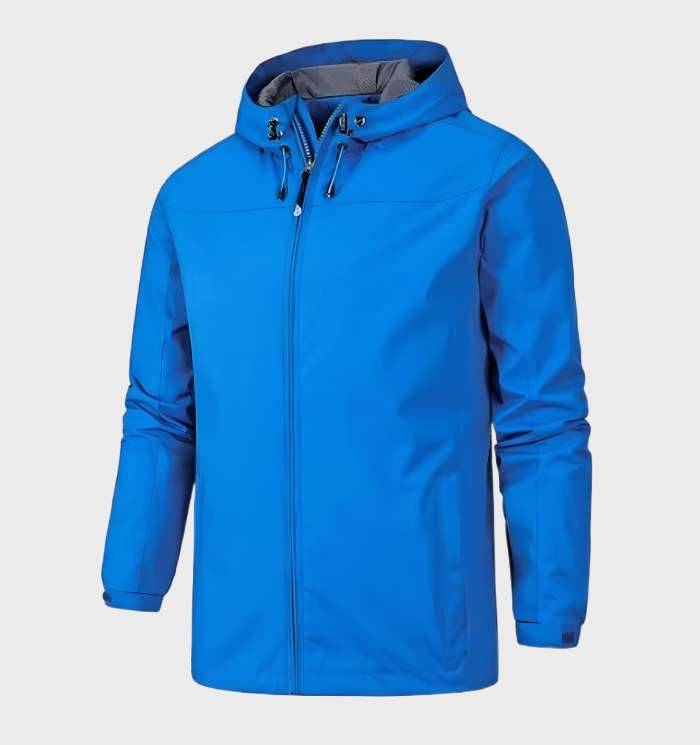 Men's Light-Weight Hood-Detail Shell Jacket – Blue