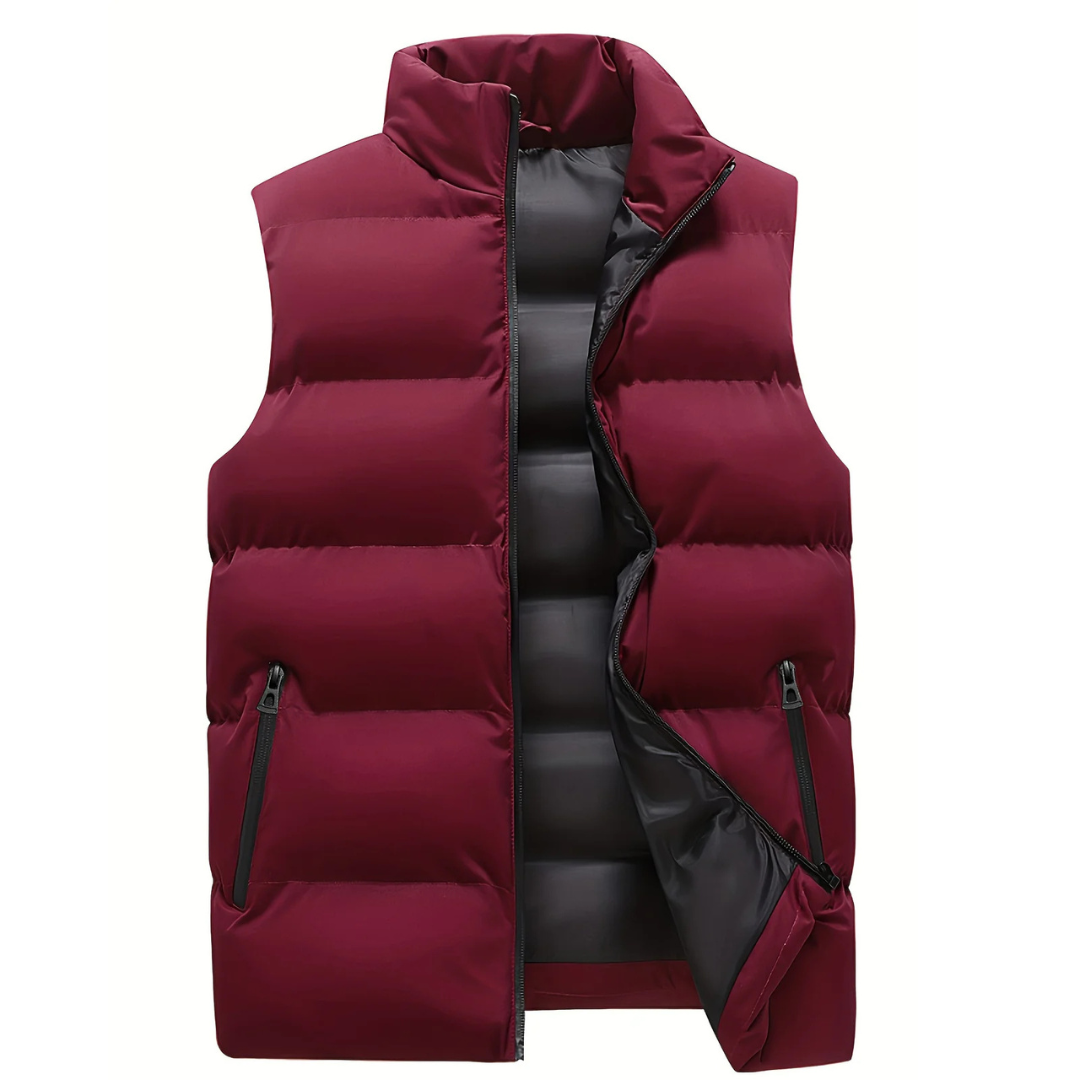 Men's Quilted Padded Vest – Red