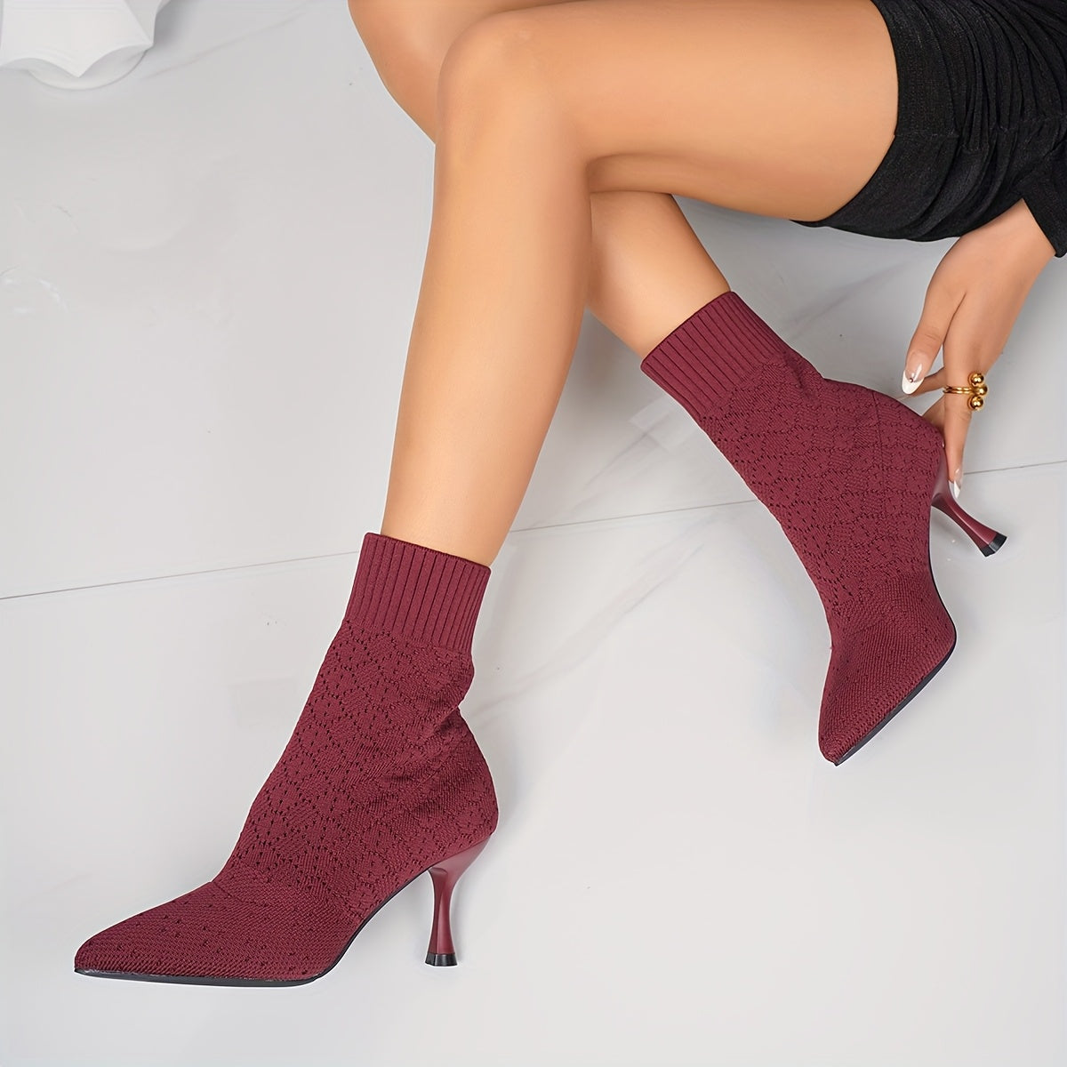 Women's Stretchy Pointed-Toe Booties – view 2