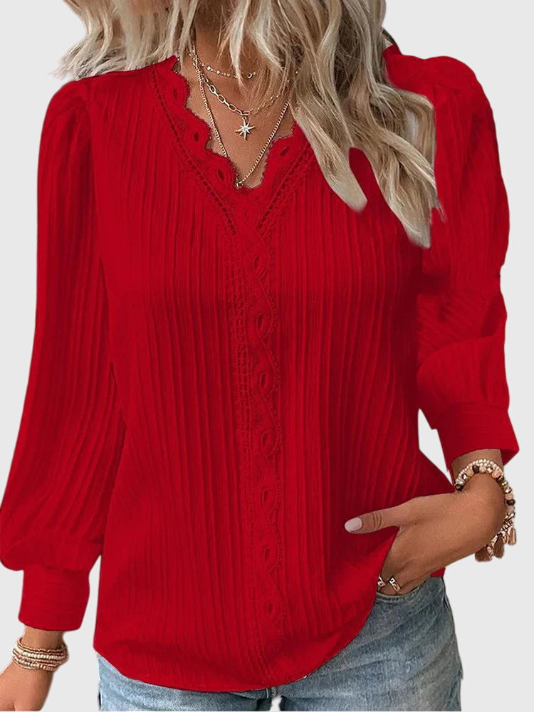 Women's Elegant Knit Sweater – Red