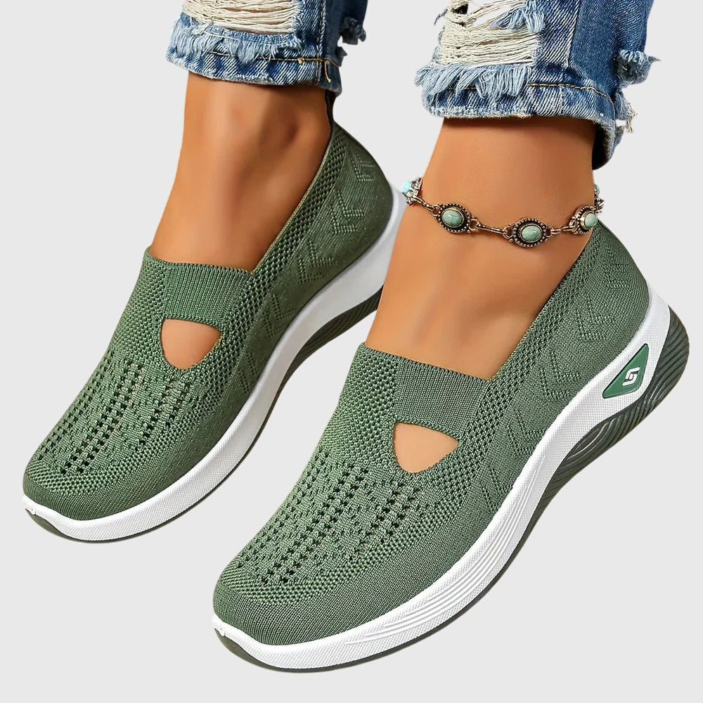 Women's Air-Flow Support Pull-On Shoes – Green