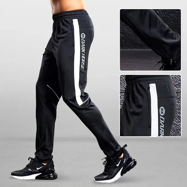 Men's Slim-Tapered Jogger Pants with Zip Pockets – White