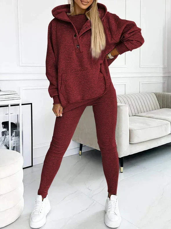 Women's Longline Hood-Detail Sweatshirt and Leggings Set – view 8