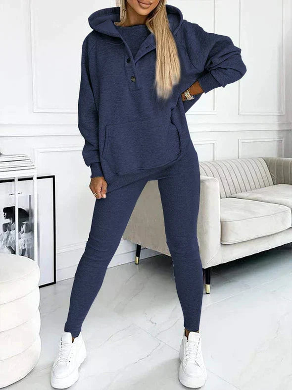 Women's Longline Hood-Detail Sweatshirt and Leggings Set – view 9