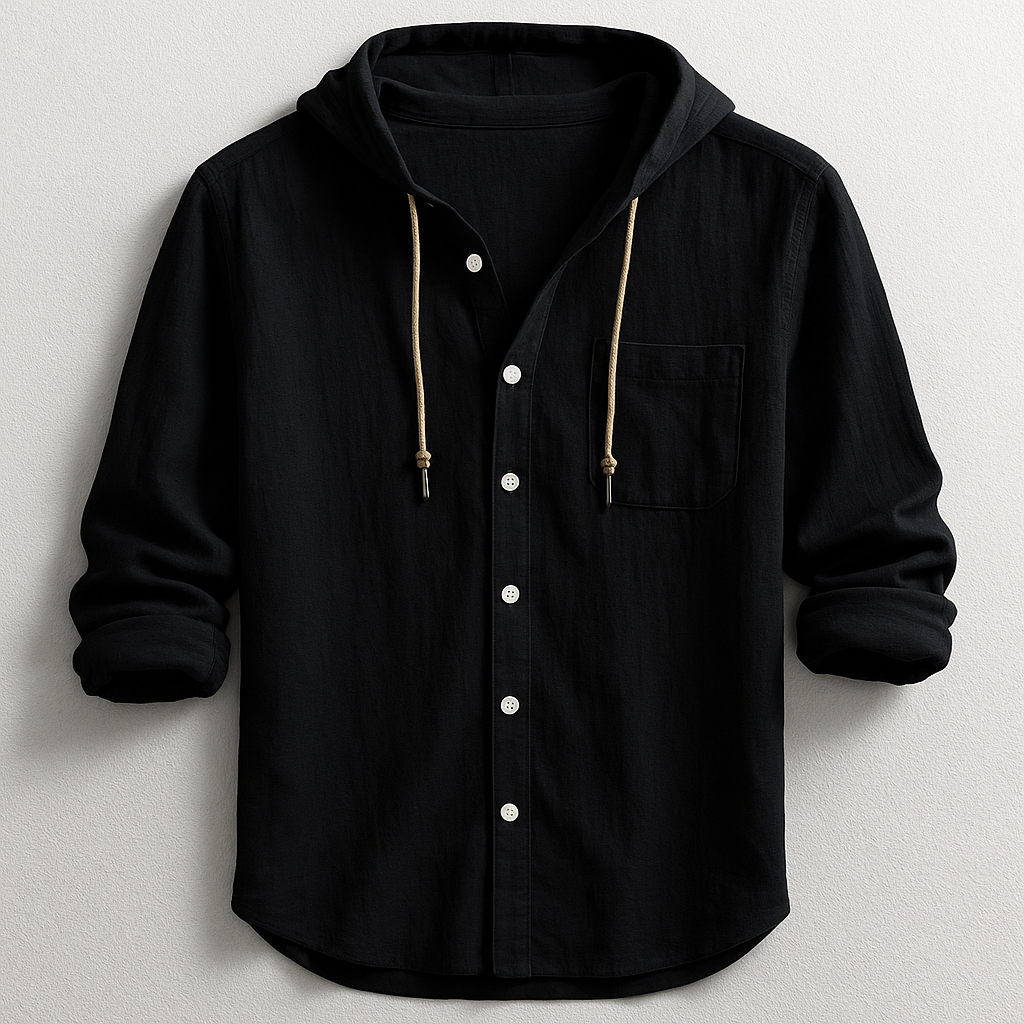Men's Hood-Detail Button-Front Light-Weight Overshirt – view 6
