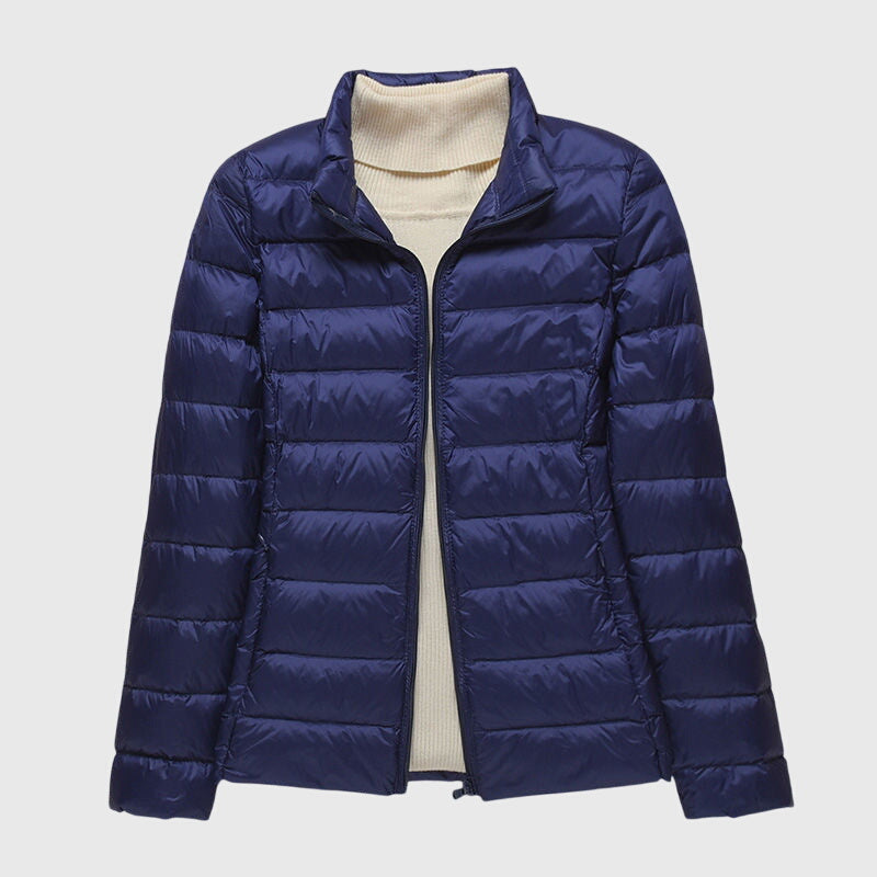 Women's Ultra-Light Stand Collar Padded Jacket – Dark Blue