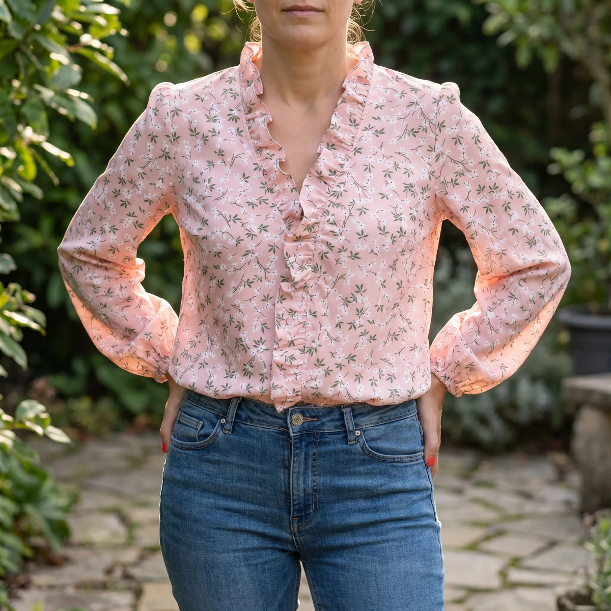Women's Ruffle V Neck Blouse for Weekends – view 2