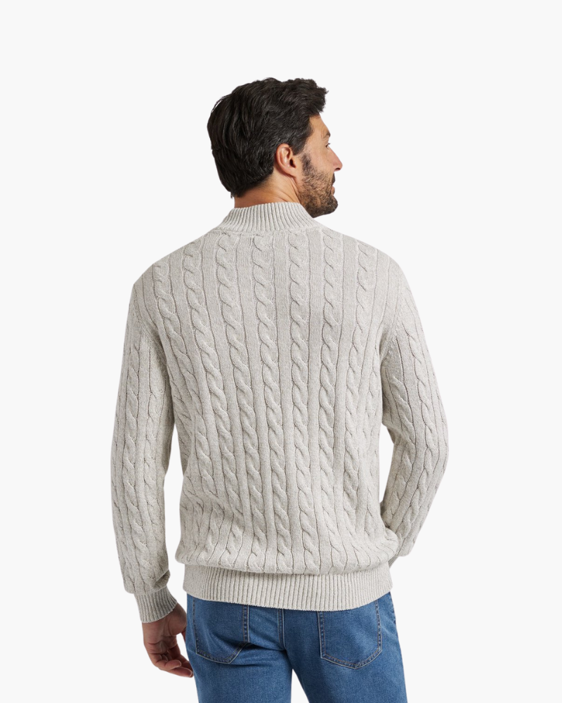 Men's Cable-Stitch Half-Zip Pullover – view 7