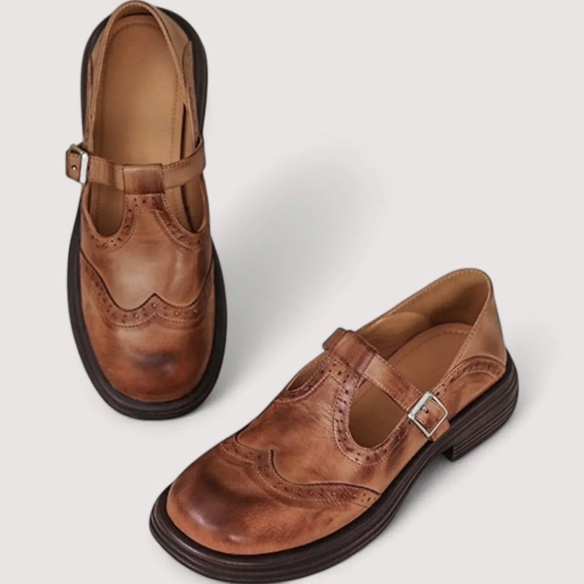 Women's Brogue T-Bar Flats for Work – view 3