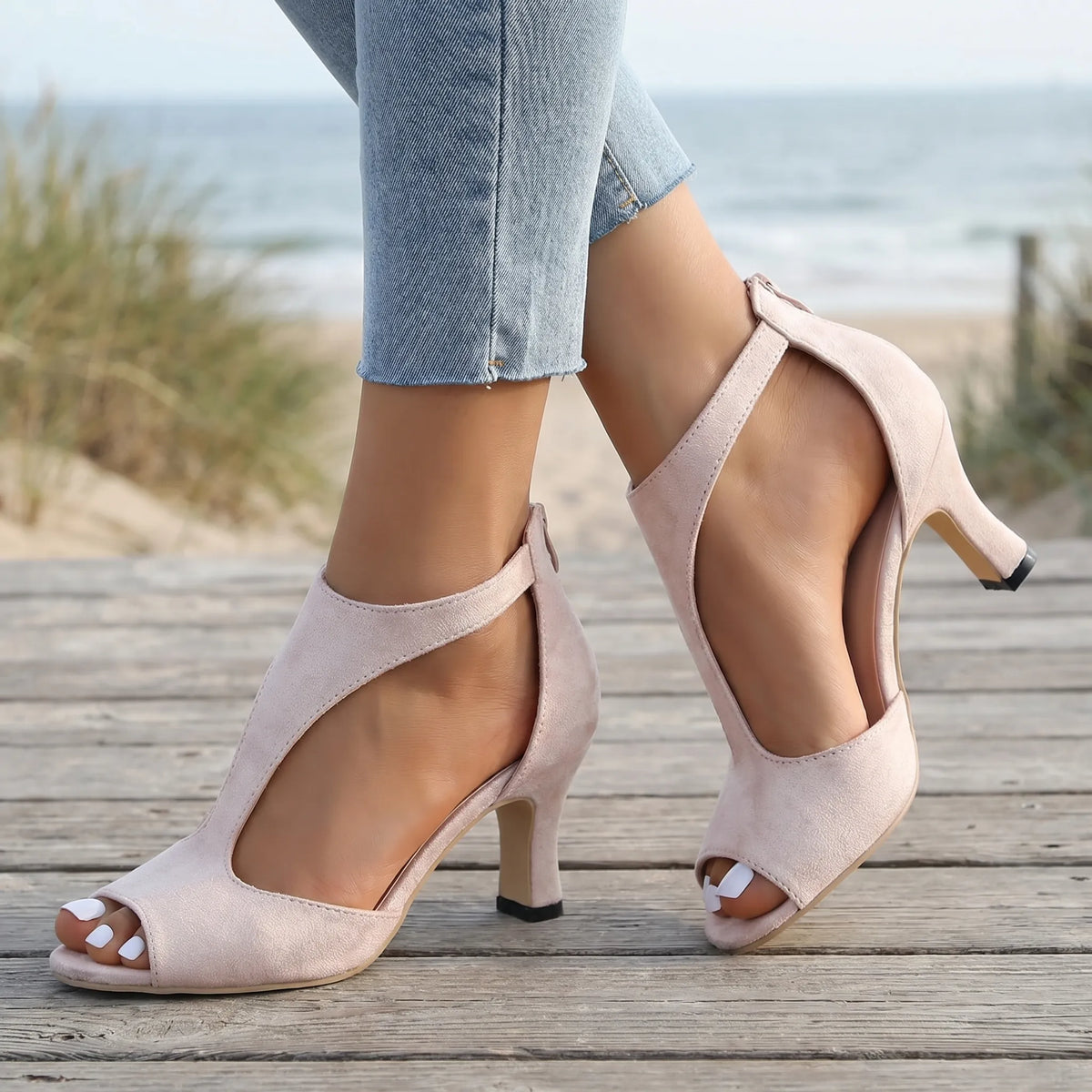 Women's Peep Toe Heels with Cutout Detail – view 2
