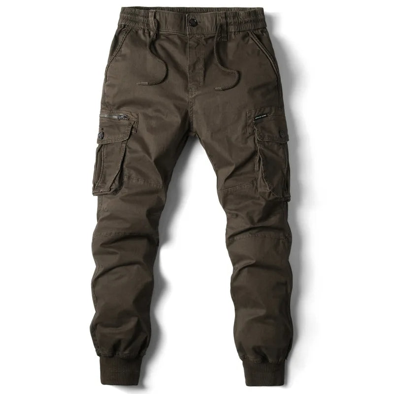 Men's Multi Pocketed Utility Cargo Joggers – Brown