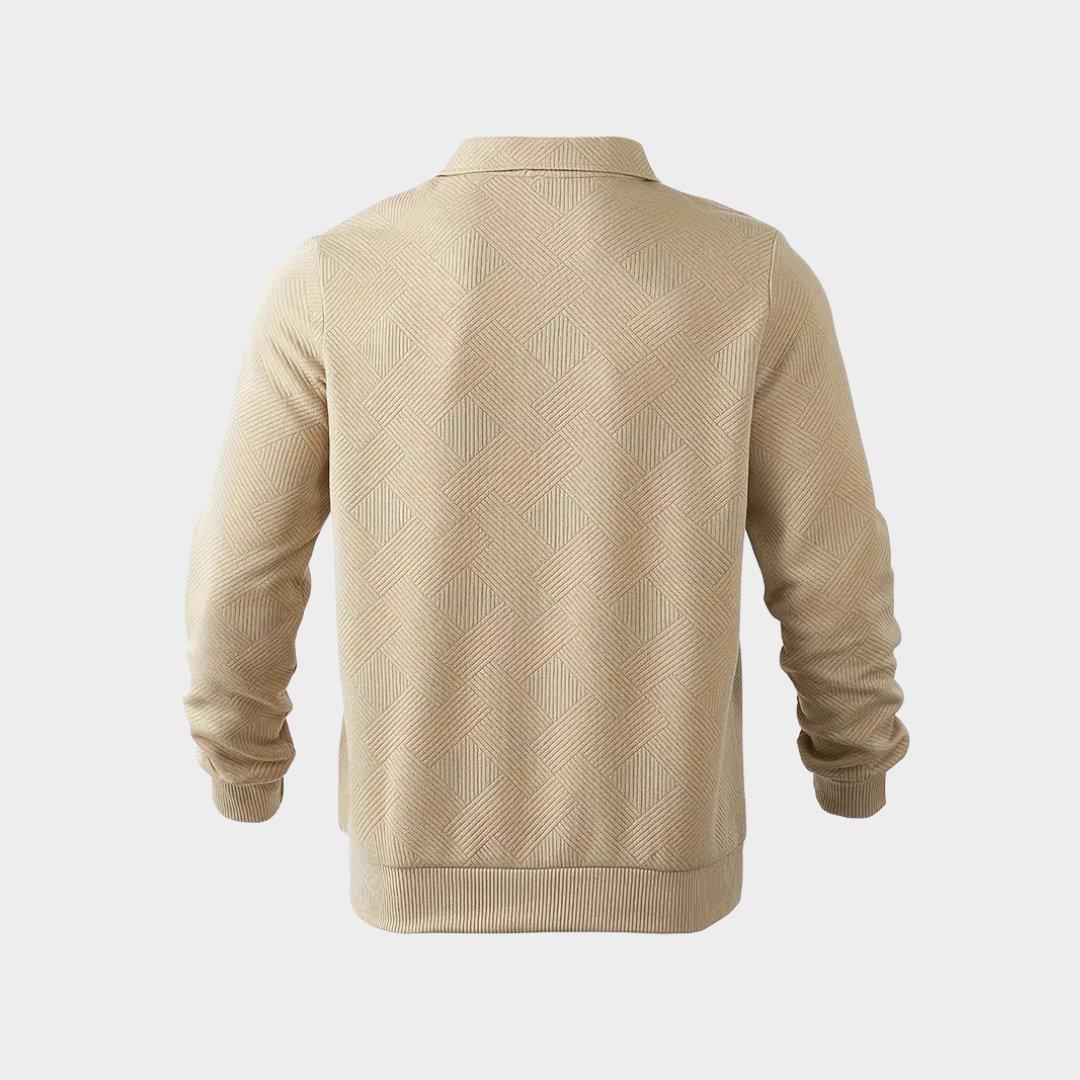 Men's Textured Half-Zip Sweatshirt for Work – view 8