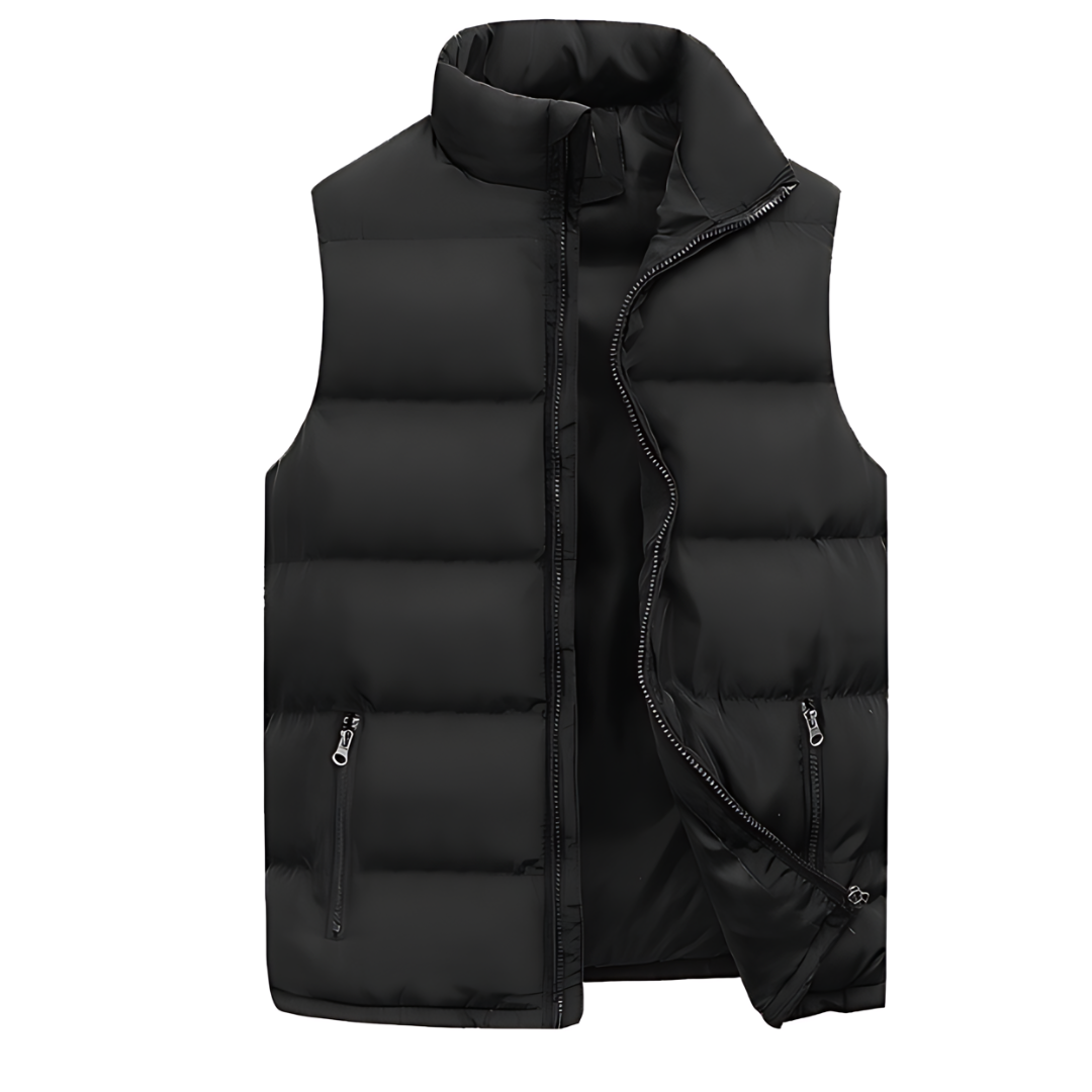 Men's Quilted Padded Vest – Black