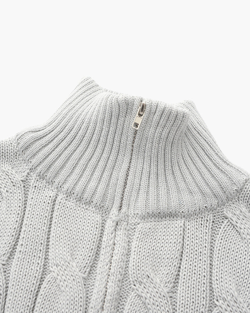 Men's Cable-Stitch Half-Zip Pullover – view 6