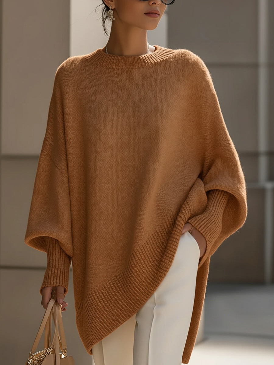 Women's Relaxed-Fit Wool-Blend Pullover – Brown