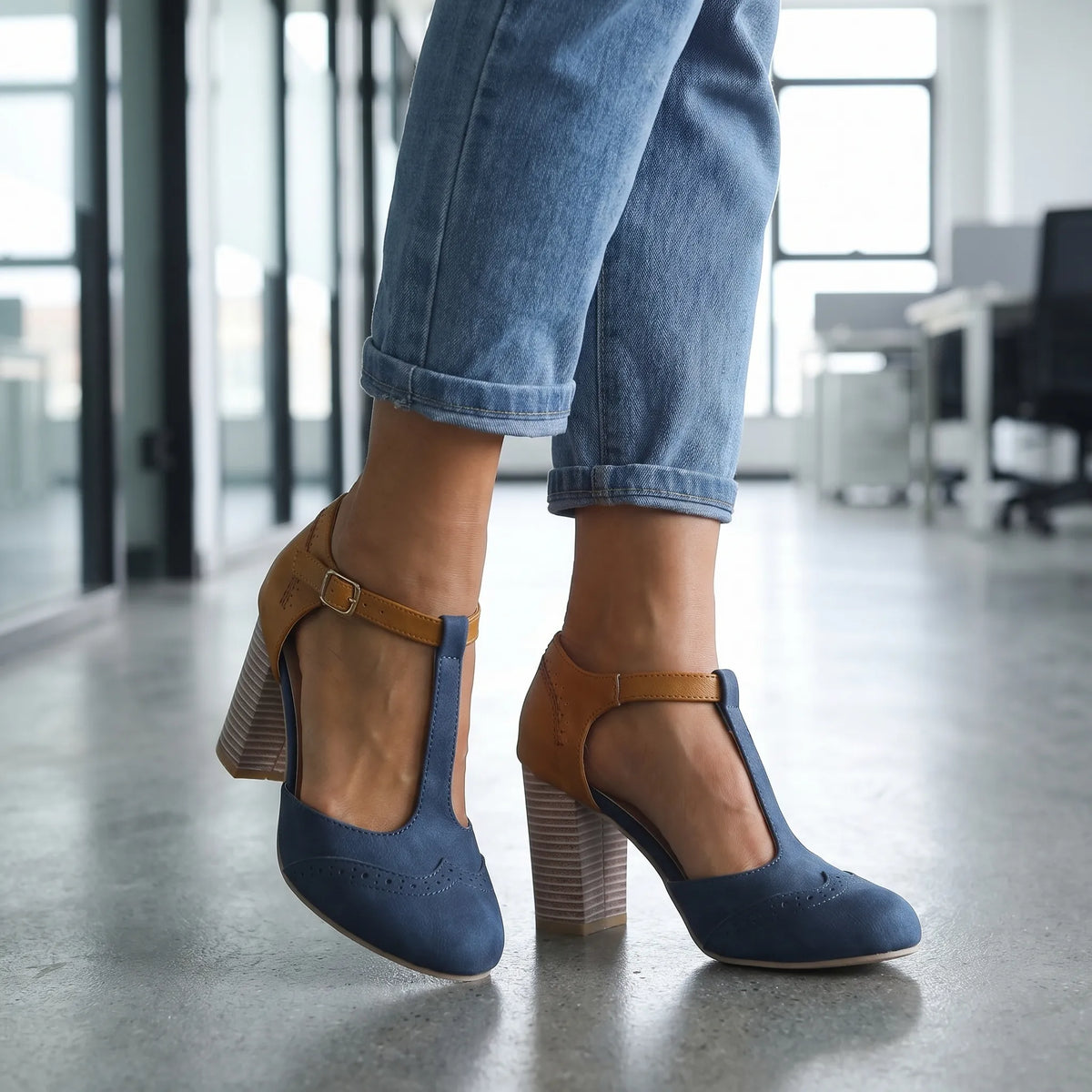 Women's T Strap Block Heels for Everyday Wear – view 2