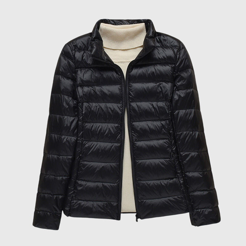 Women's Ultra-Light Stand Collar Padded Jacket – Black