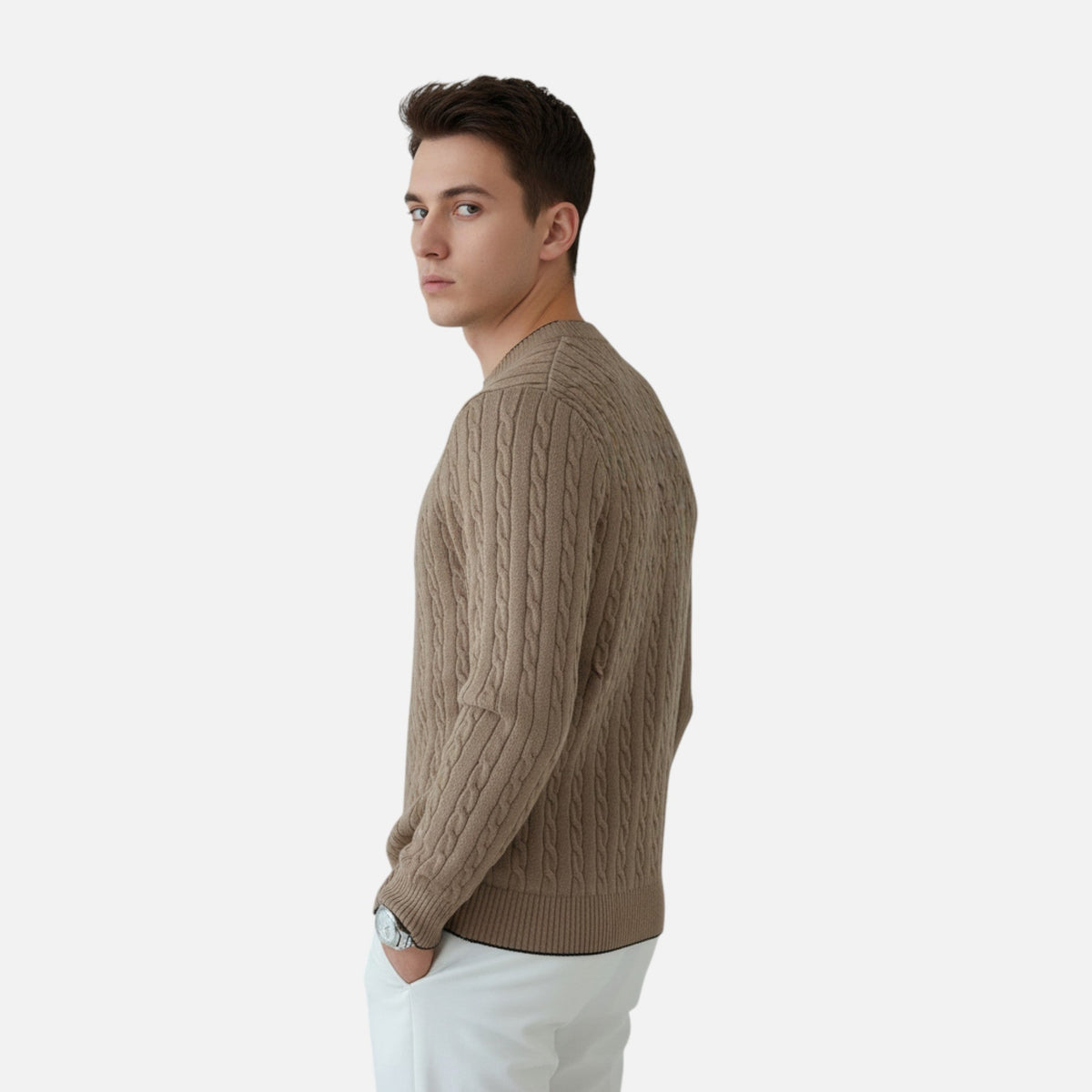 Men's Rib-Knit Crew Pullover – view 3
