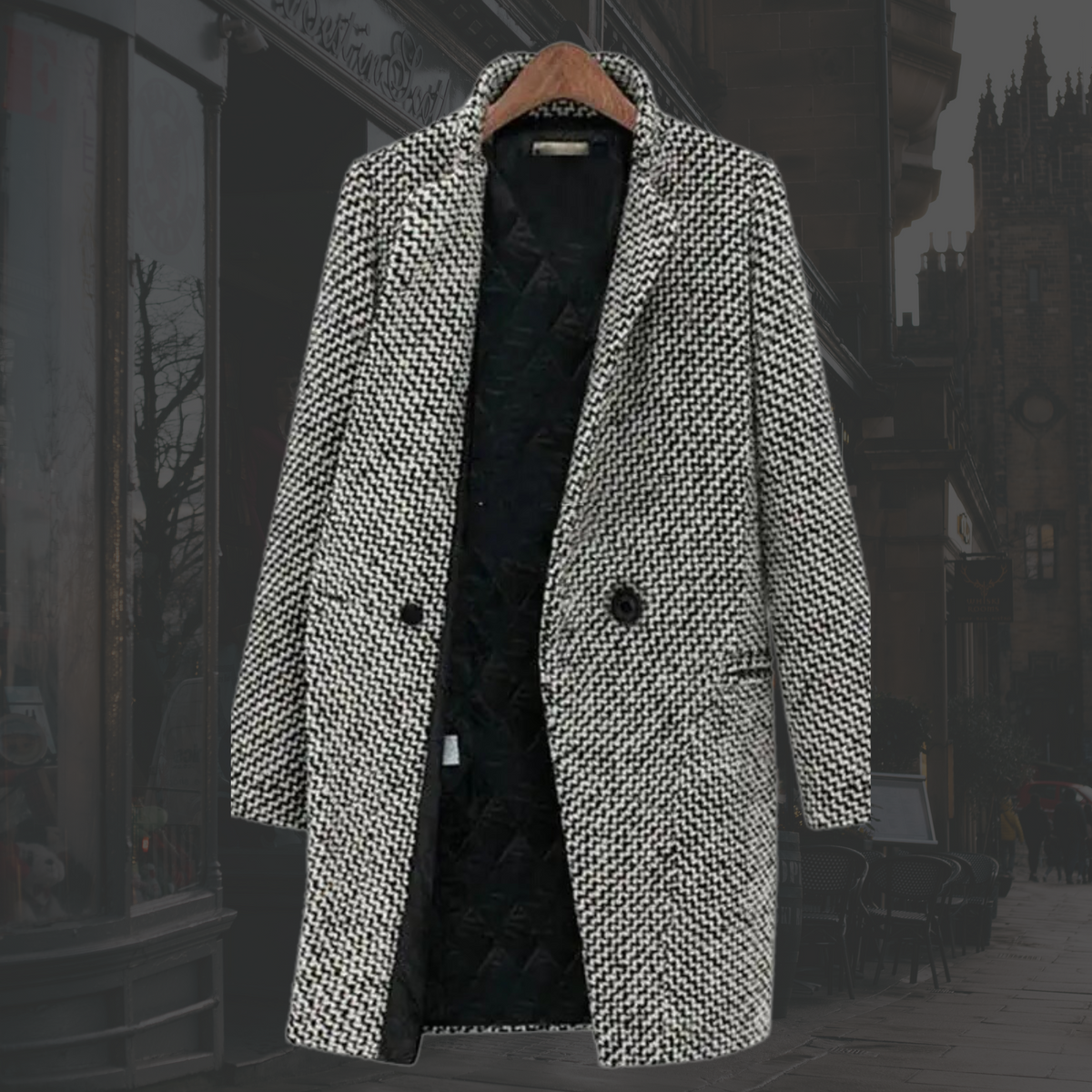 Women's Long V-Neckline Single-Button Cold-Weather Coat – view 3