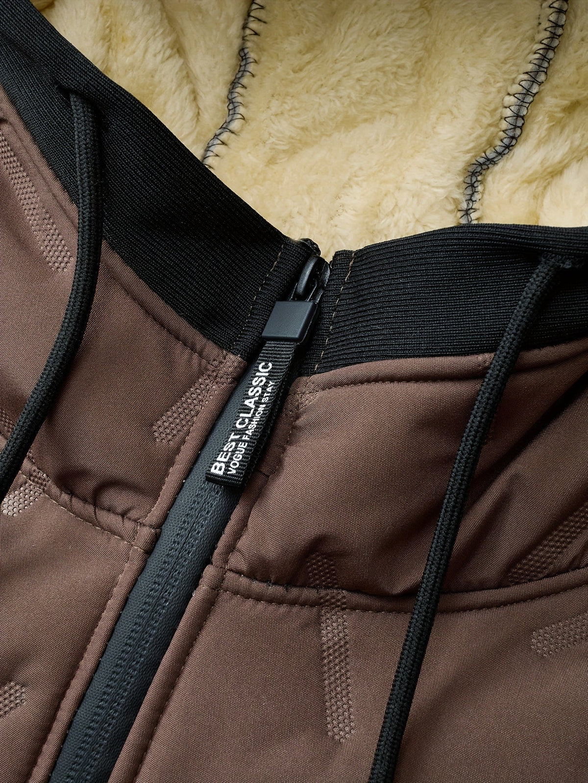 Men's Plush-Lined Hood-Detail Zip-Front Cold-Weather Jacket – view 4