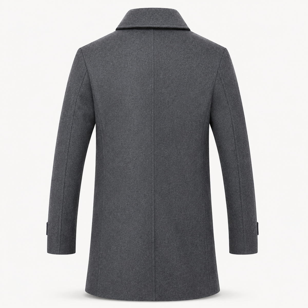 Men's Double-Breast Tweed Overcoat with Wide Lapels – view 2