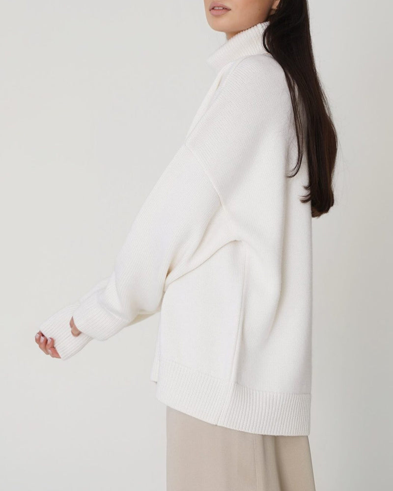 Women's Relaxed-Fit Roll-Neck Knit Pullover – view 8