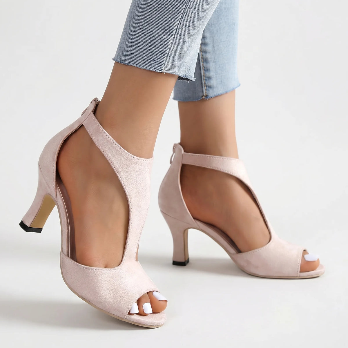 Women's Peep Toe Heels with Cutout Detail – view 3