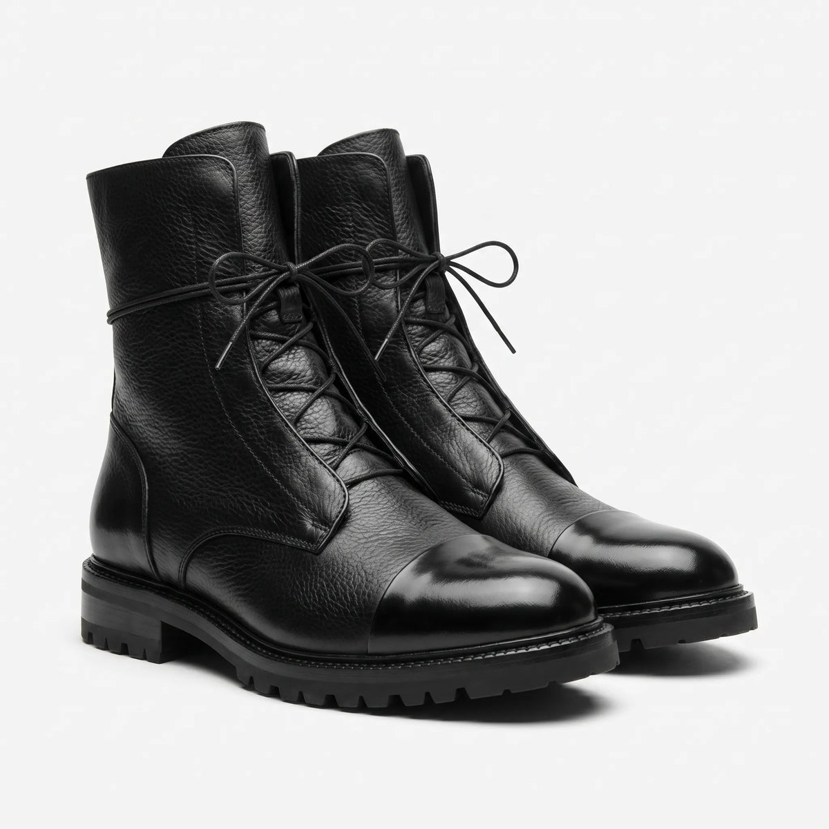Women's Lace-Detail Up Leather Booties – view 1