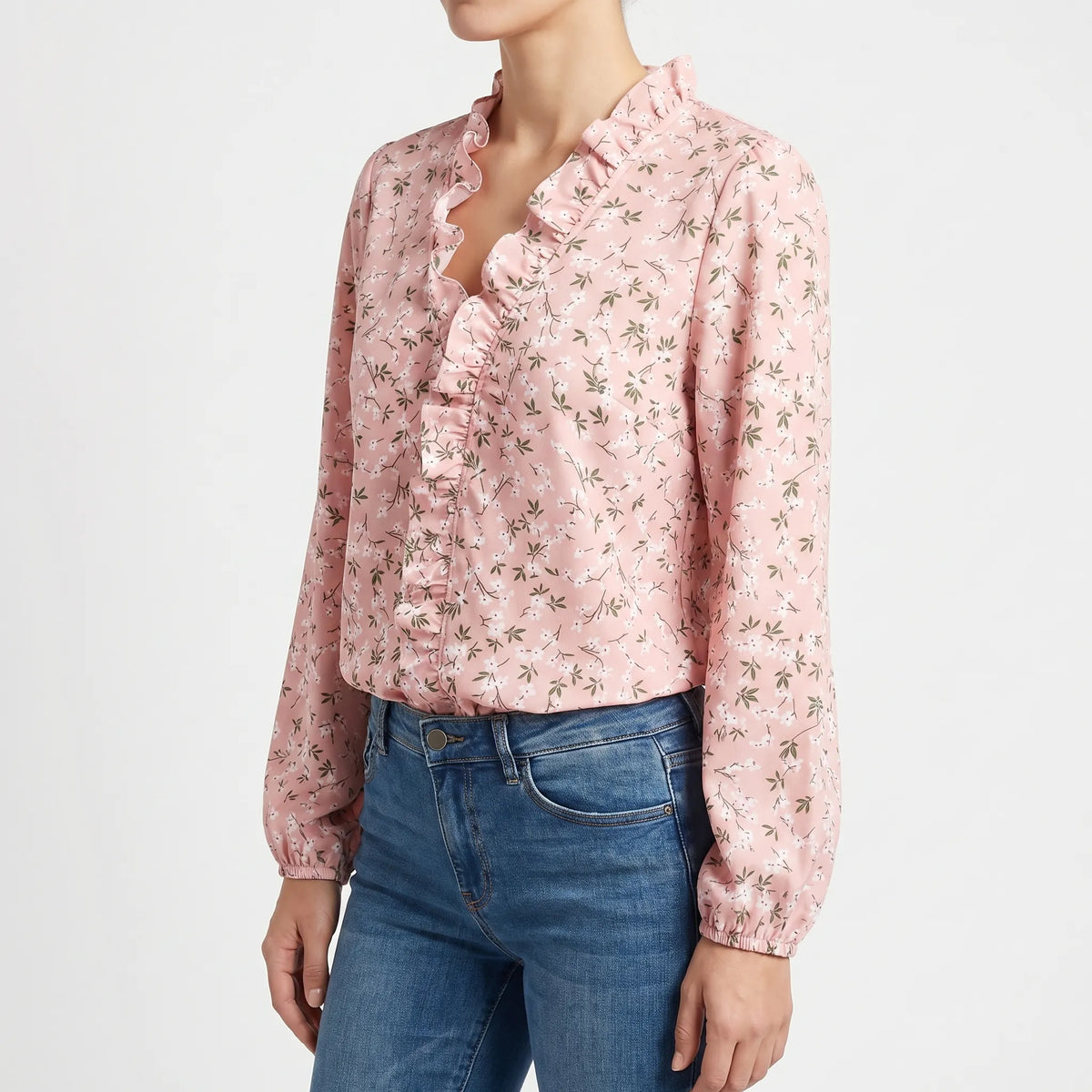 Women's Ruffle V Neck Blouse for Weekends – view 3