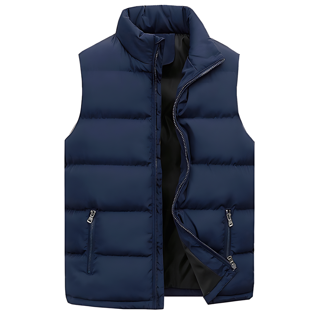 Men's Quilted Padded Vest – Dark Blue