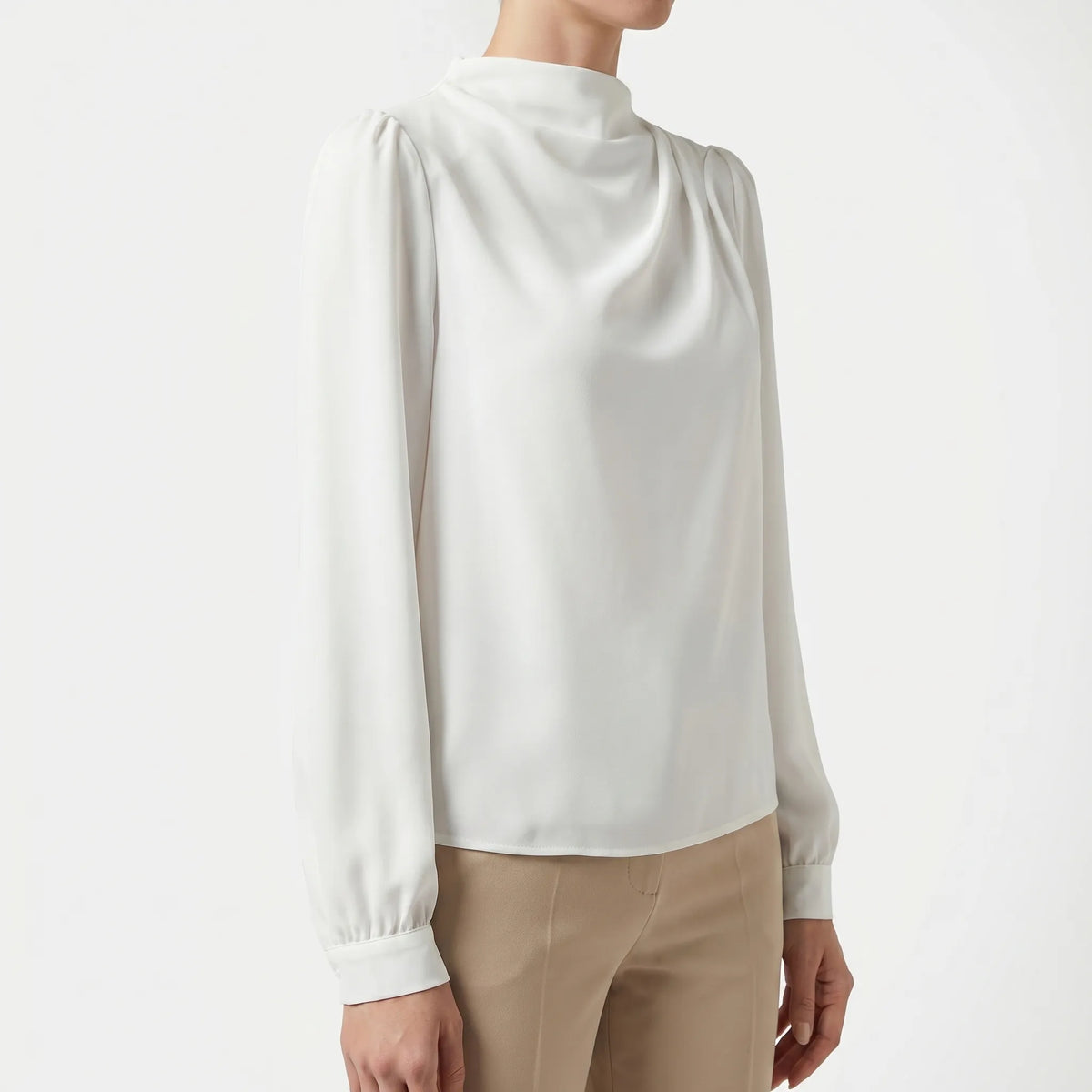 Women's Satin-Finish Draped Blouse – view 3