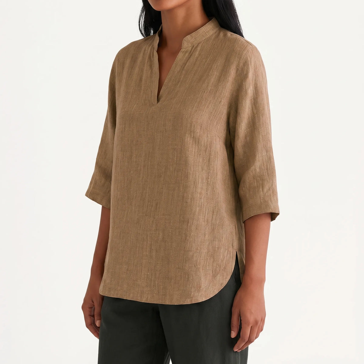 Women's Linen Tunic Top for Weekends – view 3