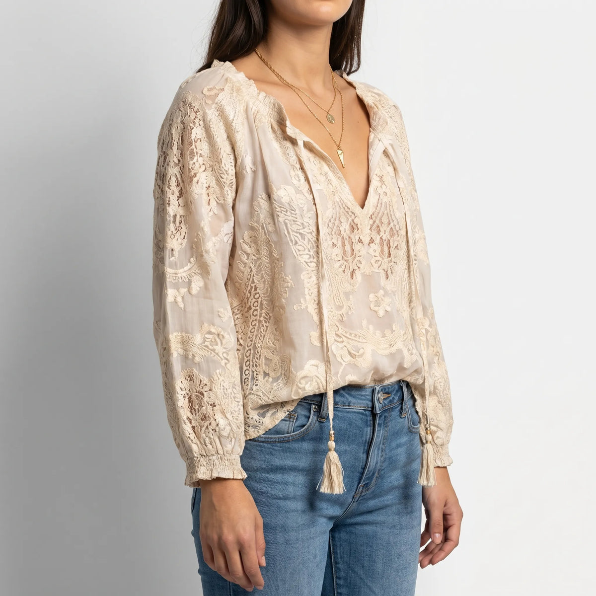 Women's Boho Lace-Detail Blouse – view 3