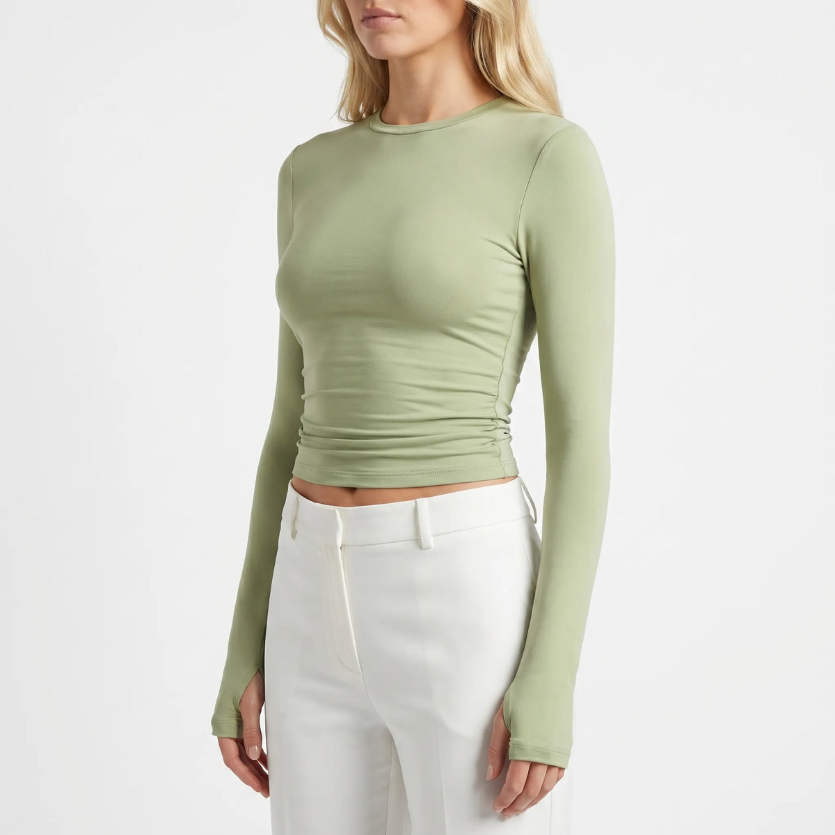 Women's Long-Sleeve Crop Top for Everyday Wear – view 3